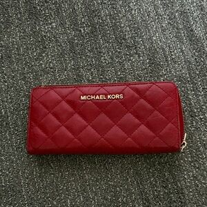Michael Kors Burgundy Quilted Wallet